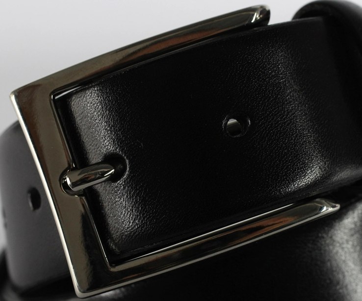 Black Dress Belt, Steel Buckle — view 2