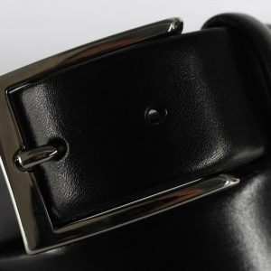 Black Dress Belt, Steel Buckle