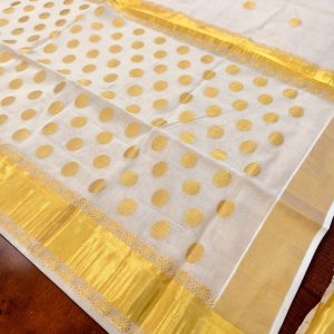 Gold Dot Kasavu Bridal