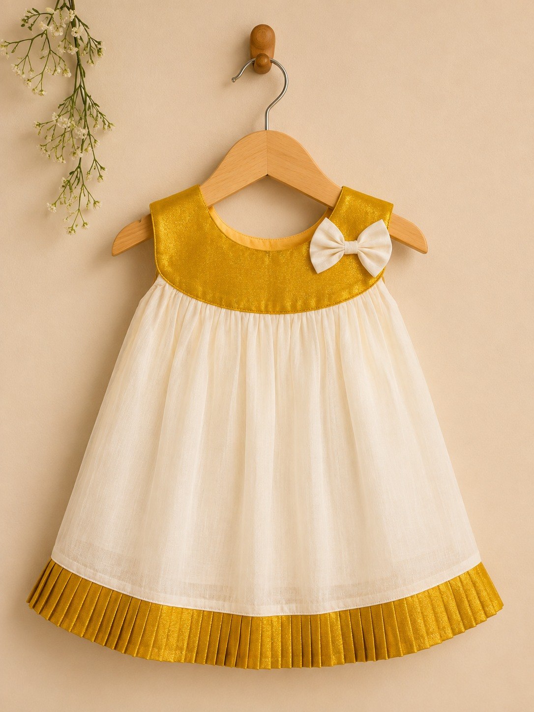 Gold Yoke Baby Frock