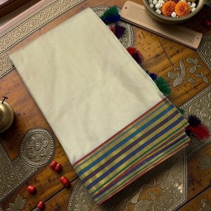 Striped Hem Festive Set Mundu