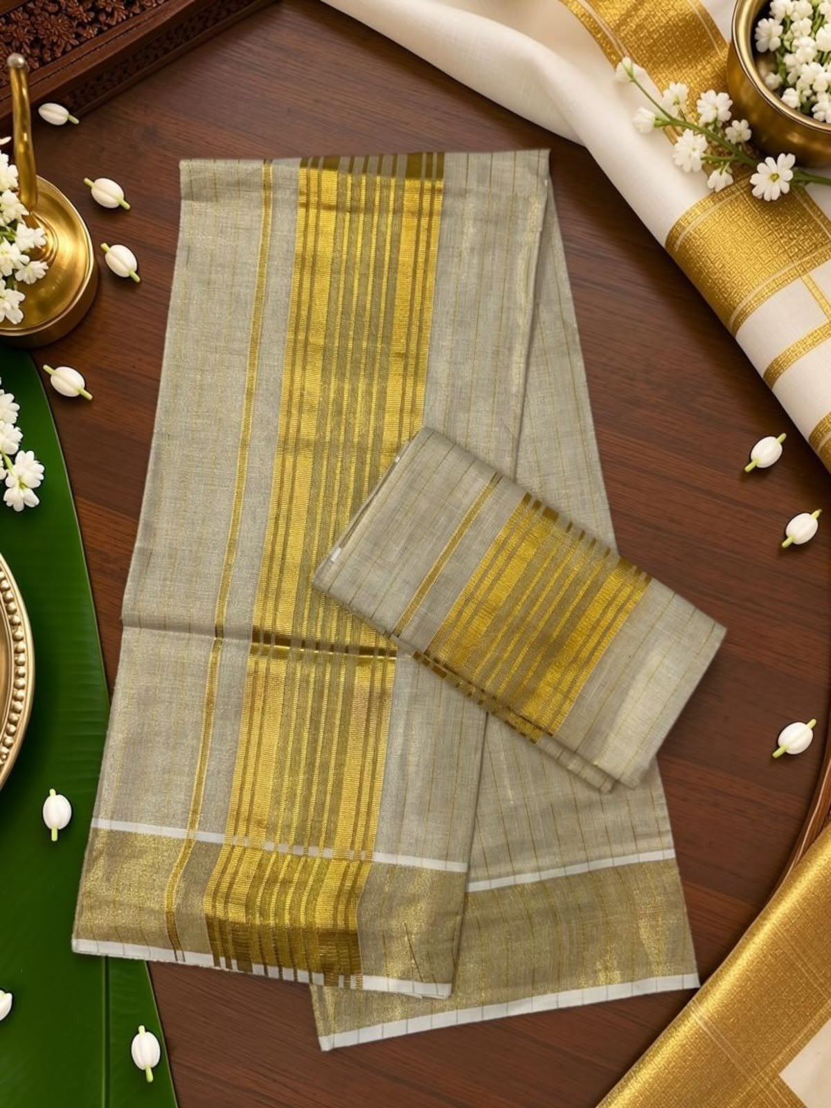 Tissue Gold Band Set Mundu — view 2