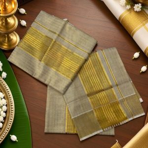 Tissue Gold Band Set Mundu