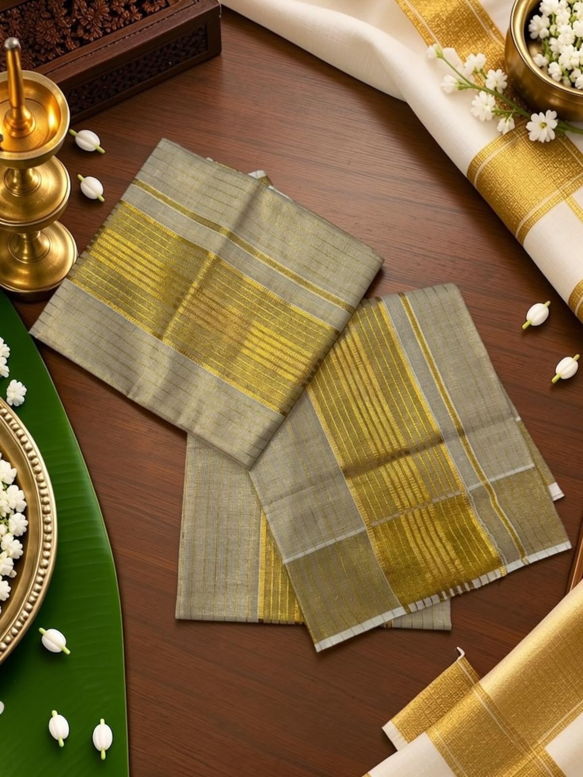 Tissue Gold Band Set Mundu