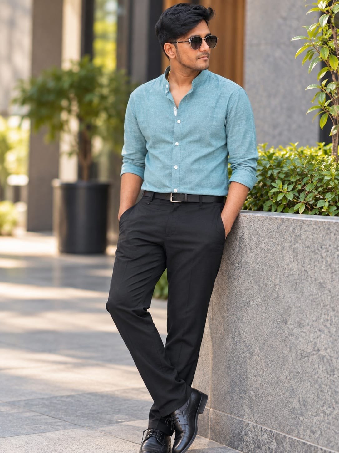 Slubweave Mandarin Shirt — view 3
